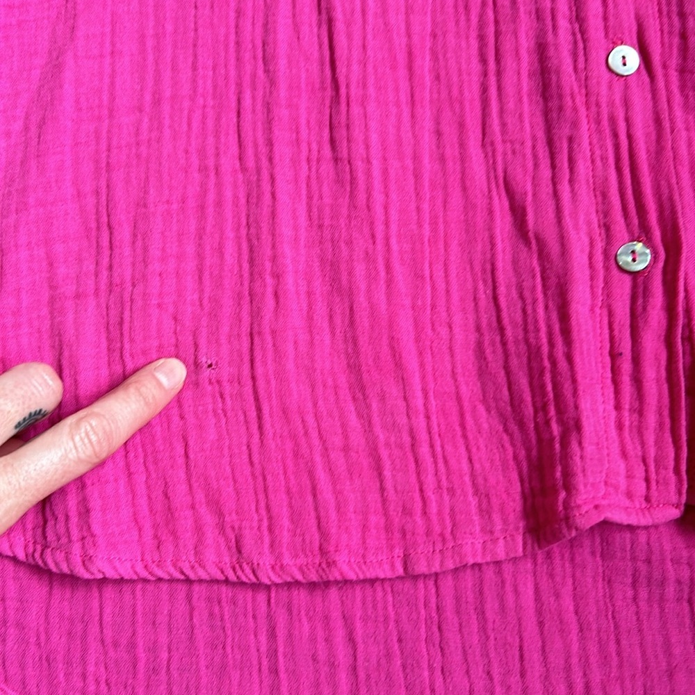 Electric & Rose Boyfriend Gauze Oversized Shirt Small Irregular - Picture 8 of 12